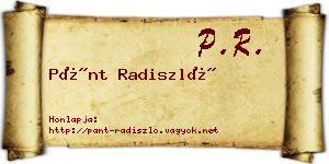 Pánt Radiszló névjegykártya